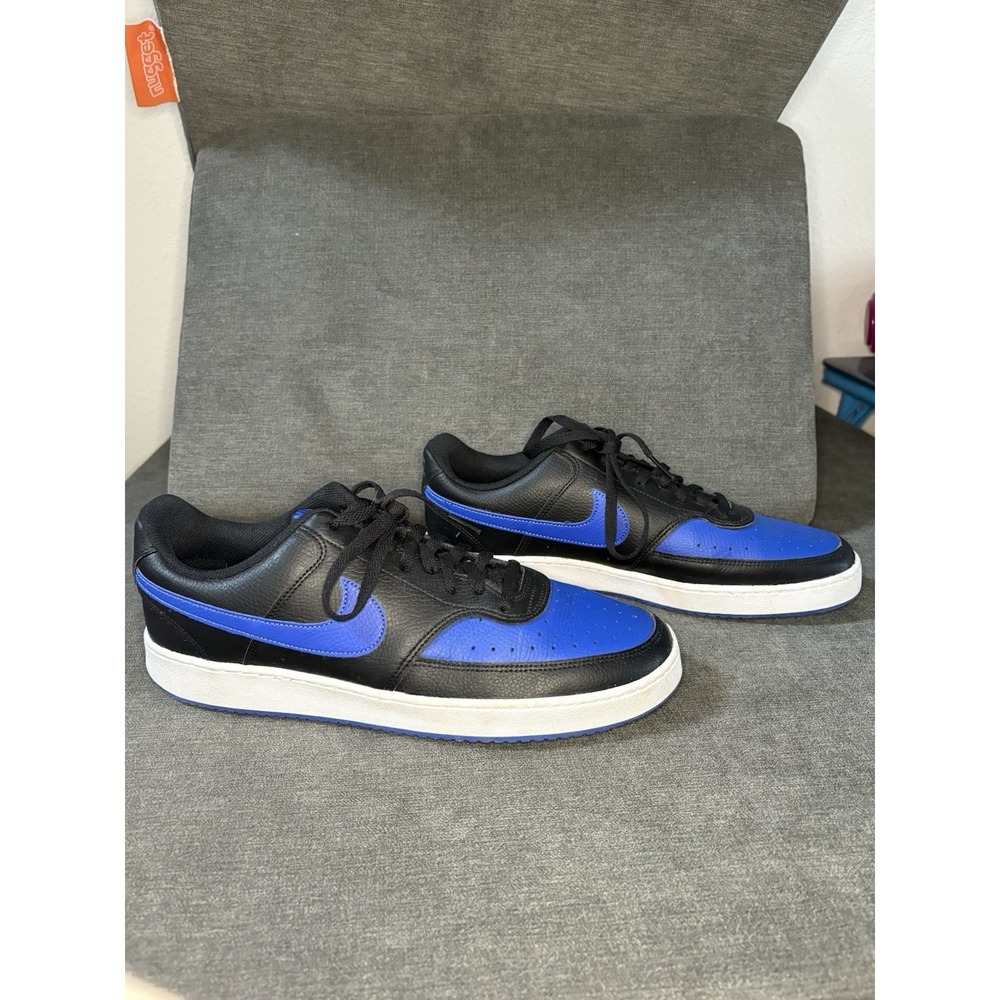 Size 12 - Nike‎ Court Vision Low Black Game Royal Blue  (DM8681-001) EUC
